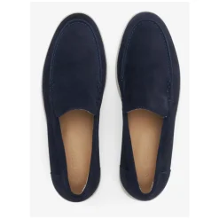 Mocassins en Velours Bleu Marine Naturel pour Femmes