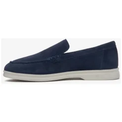 Mocassins en Velours Bleu Marine Naturel pour Femmes