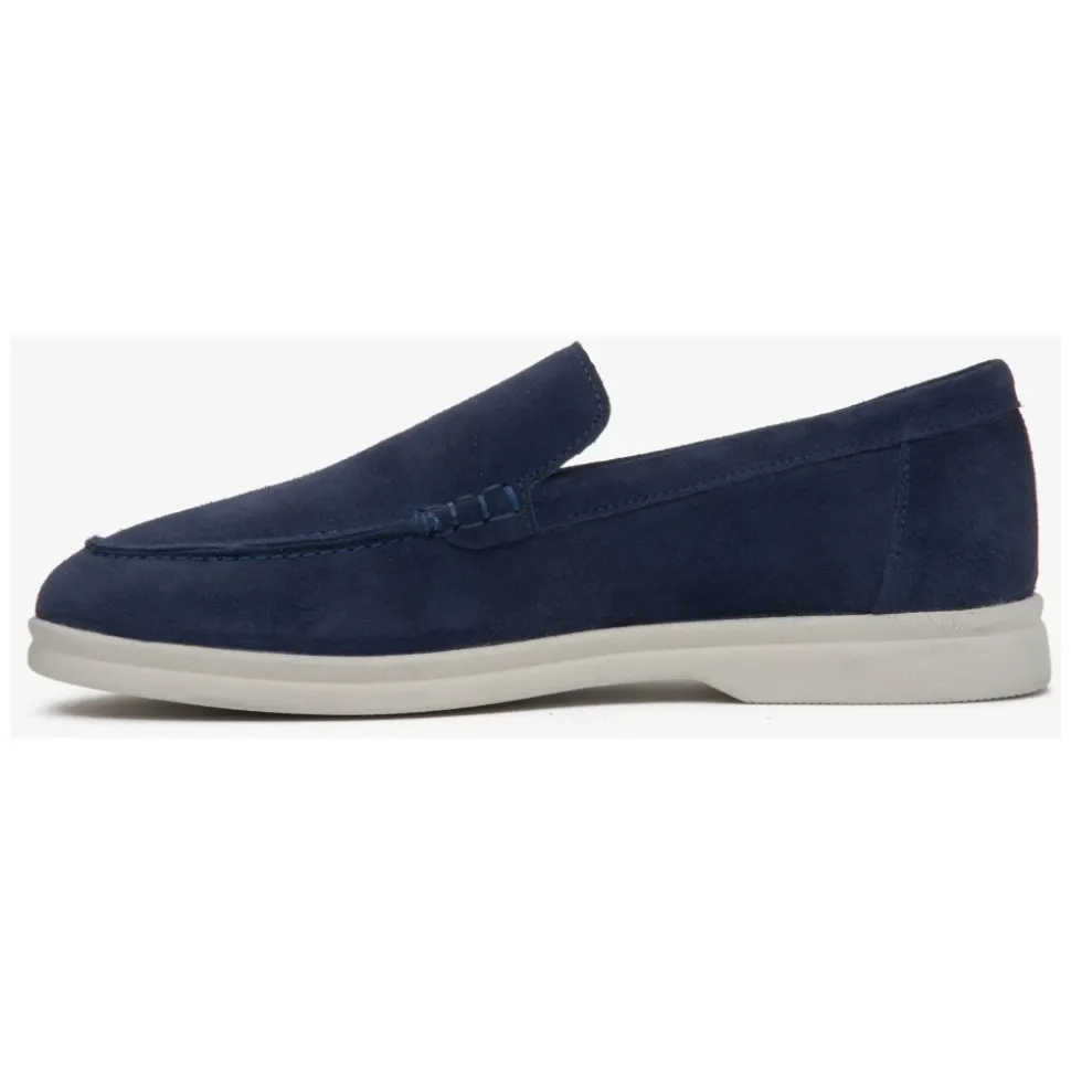 Mocassins en Velours Bleu Marine Naturel pour Femmes