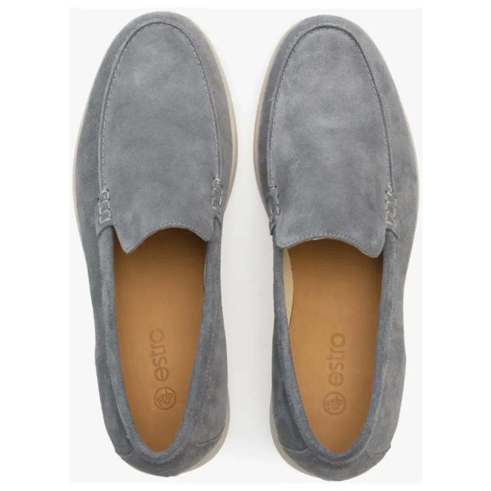 Mocassins en Velours Gris