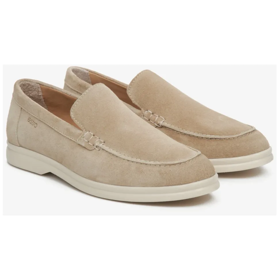 Mocassins en Velours Naturel Beige Sable pour Femmes ER00113365