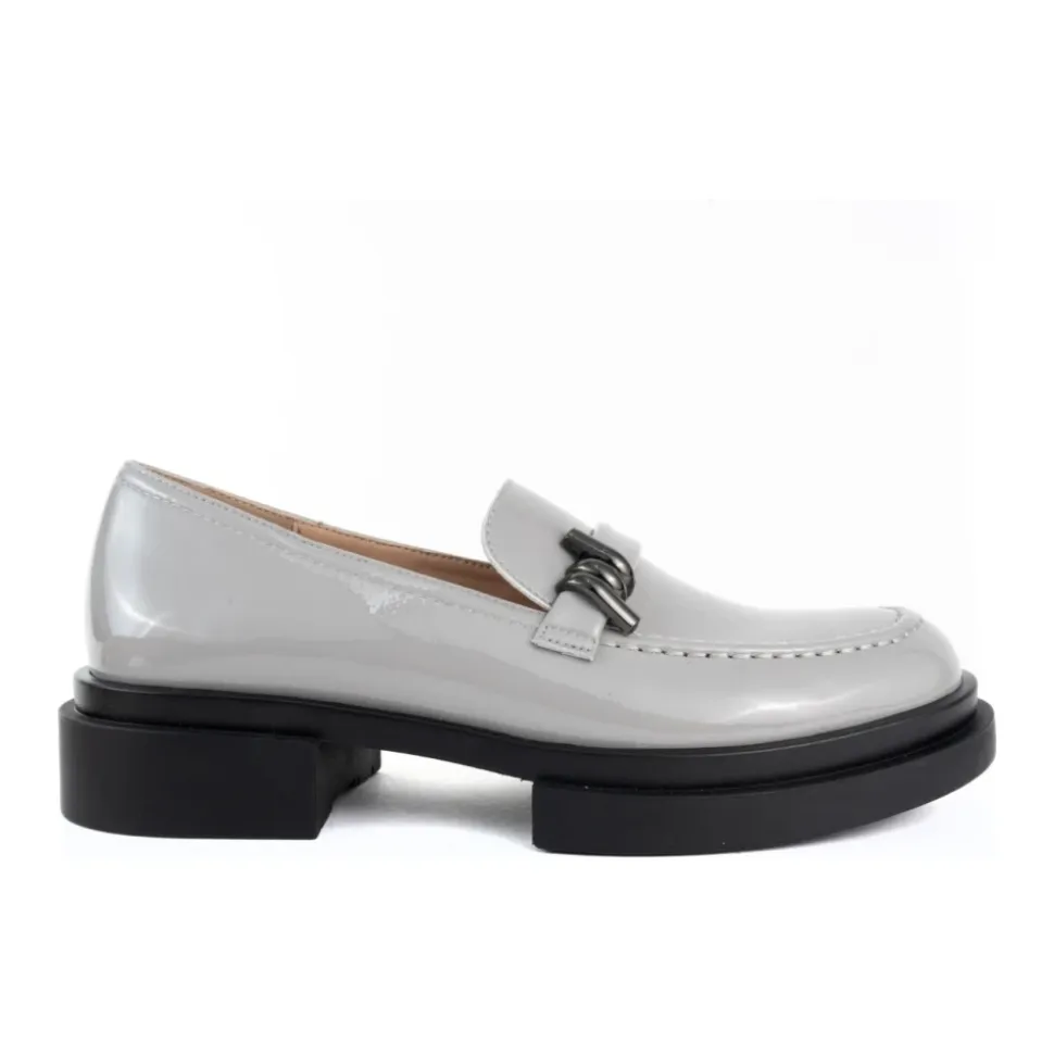 Mocassins Fermés Élégants Gris Femme