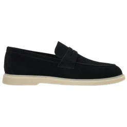 Mocassins noirs pour hommes en vrai velours italien