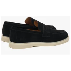 Mocassins noirs pour hommes en vrai velours italien