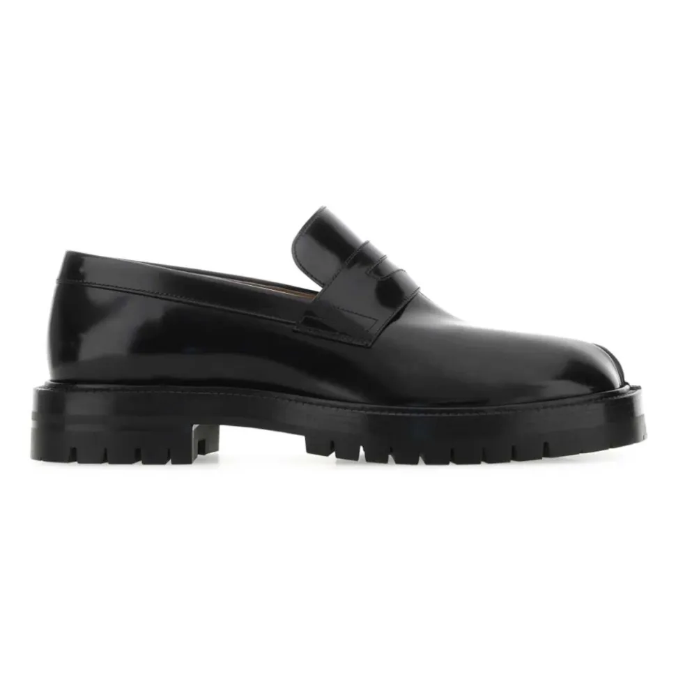 Mocassins Tabi en cuir noir
