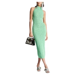 Monogram knit backless dress