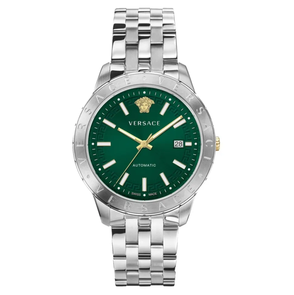 Montre automatique avec fenêtre de date et bracelet en acier inoxydable