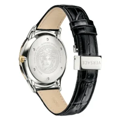 Montre Homme Cuir Noir Or Argent GMT