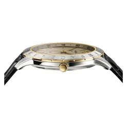 Montre Homme Cuir Noir Or Argent GMT
