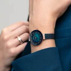 Montre Or Rose Bleu Swarovski