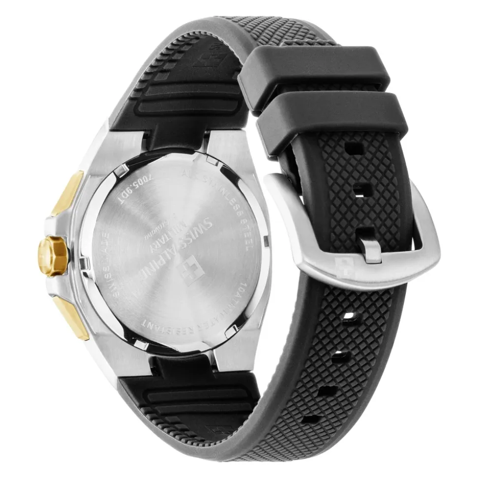Montre suisse pour homme 42 mm bracelet en silicone noir 7005.9847