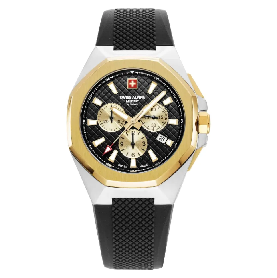 Montre suisse pour homme 42 mm bracelet en silicone noir 7005.9847