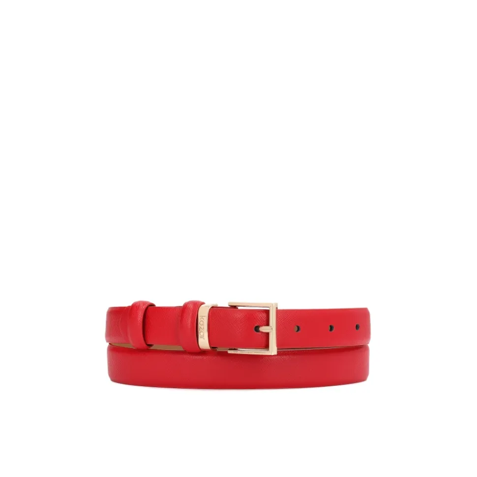 Narrow Textured Leather Belt