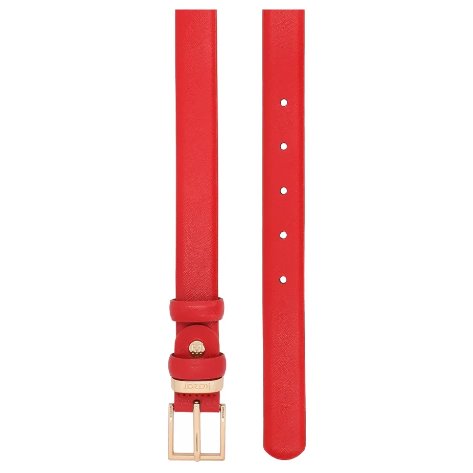 Narrow Textured Leather Belt