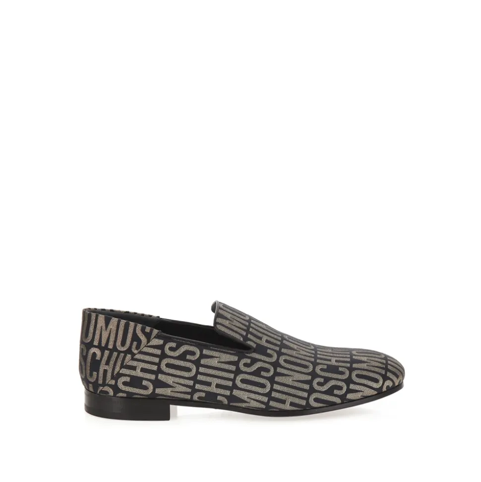 Noir Or Logo Lurex Loafers