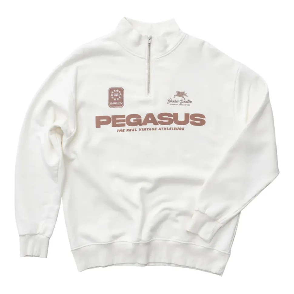 Nouveau Sweat Pegasus Demi-Zip Doux Beurre
