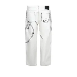 Ornamental Graphic Straight Jeans
