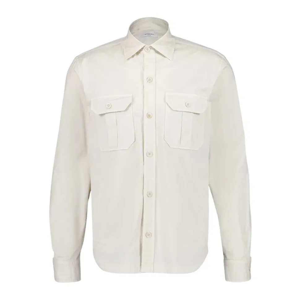 Overshirt en Coton Blanc avec Poches