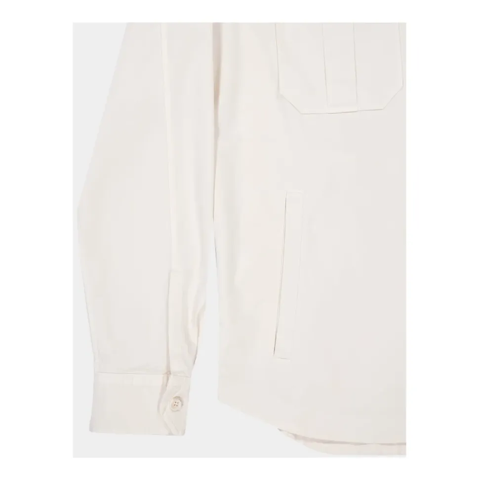 Overshirt en Coton Blanc avec Poches