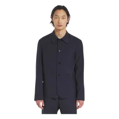 Overshirt en laine fresco avec fermeture boutonnée