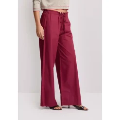 Pantalon ample en coton à taille élastique