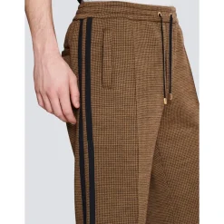 Pantalon casual en jacquard pied-de-poule