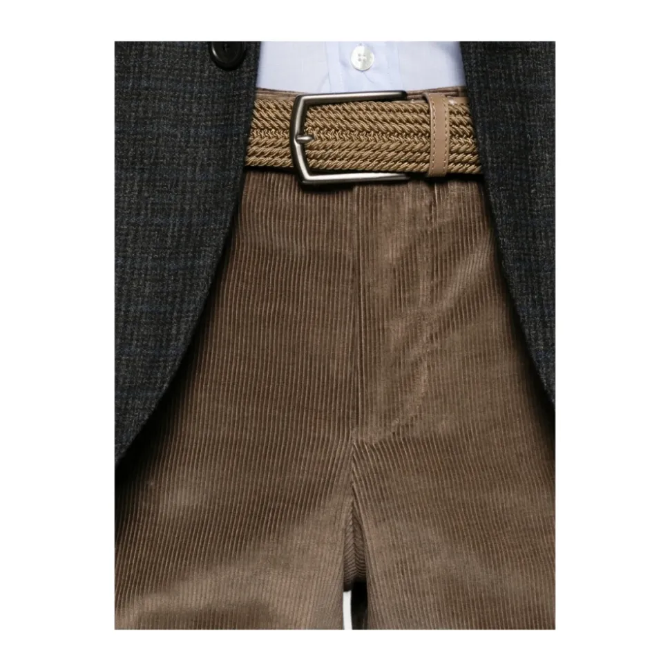 Pantalon Ciselé en Velours Côtelé
