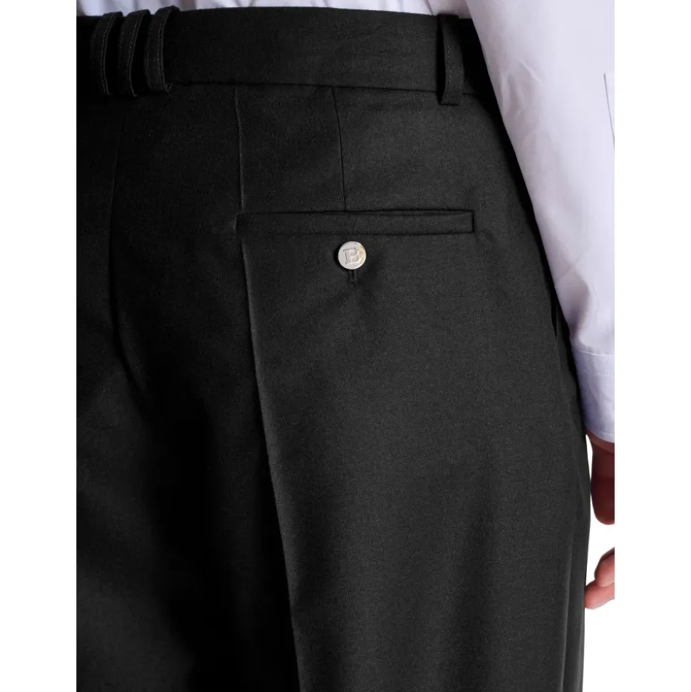 Pantalon de costume uni en laine sur mesure