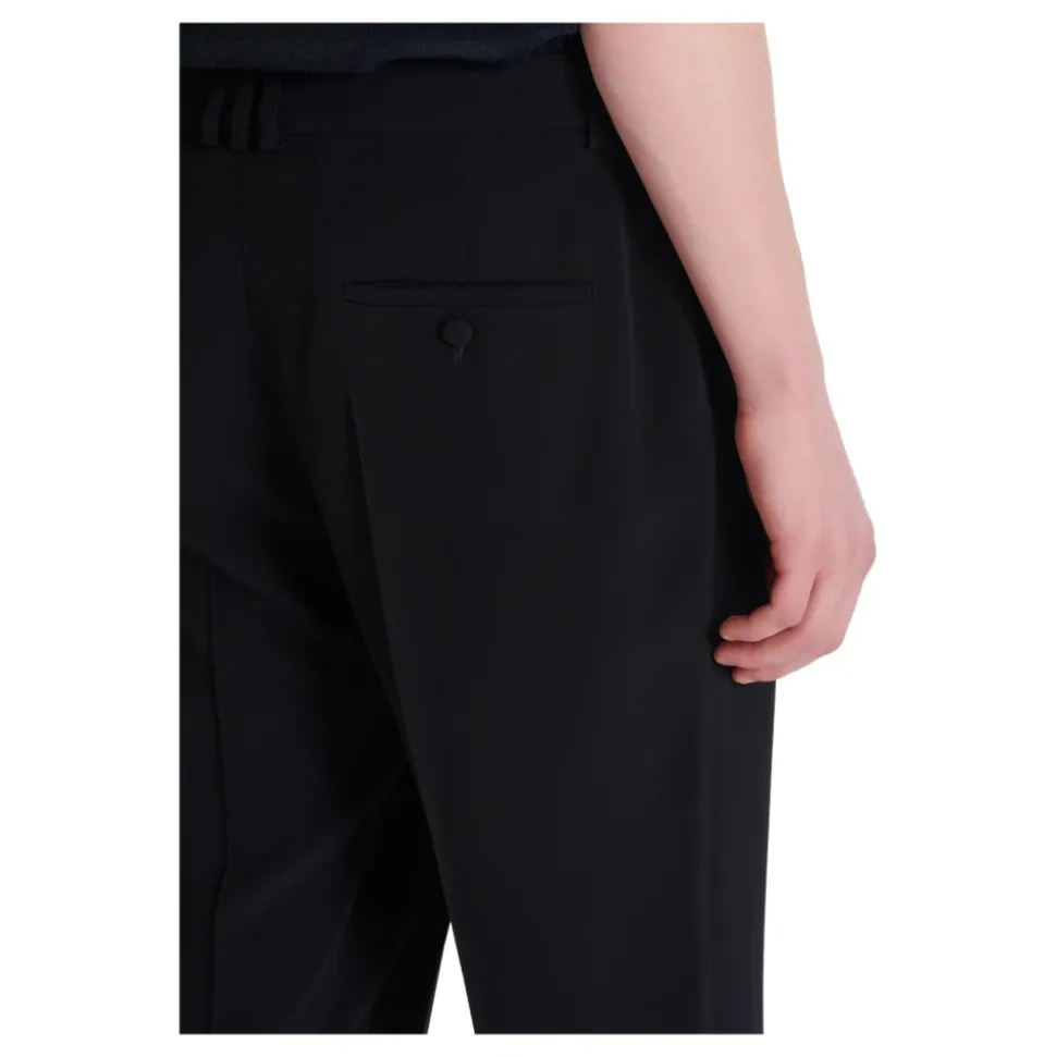 Pantalon droit en crêpe