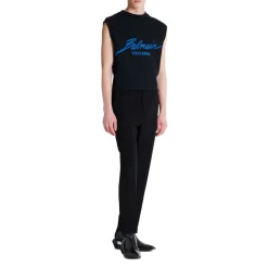 Pantalon droit en crêpe