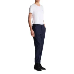 Pantalon droit en flanelle