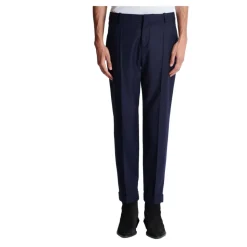 Pantalon droit en flanelle