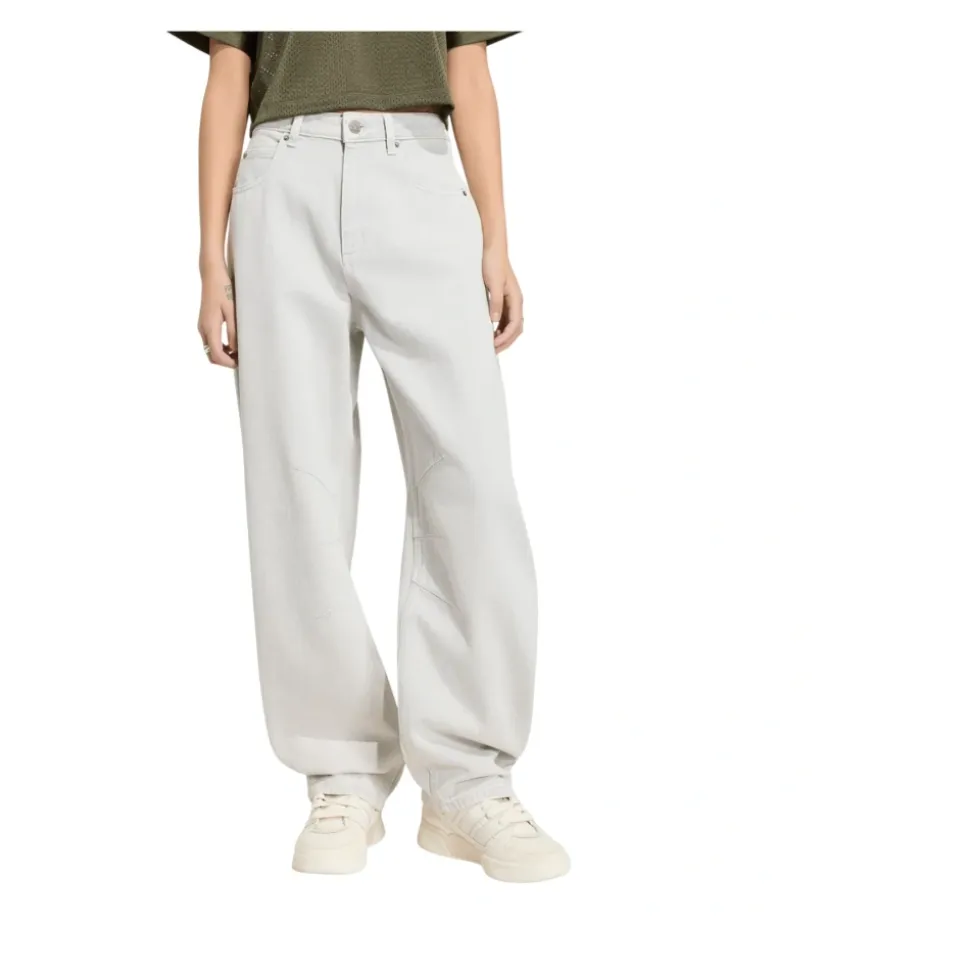 Pantalon en denim barrel leg taille haute