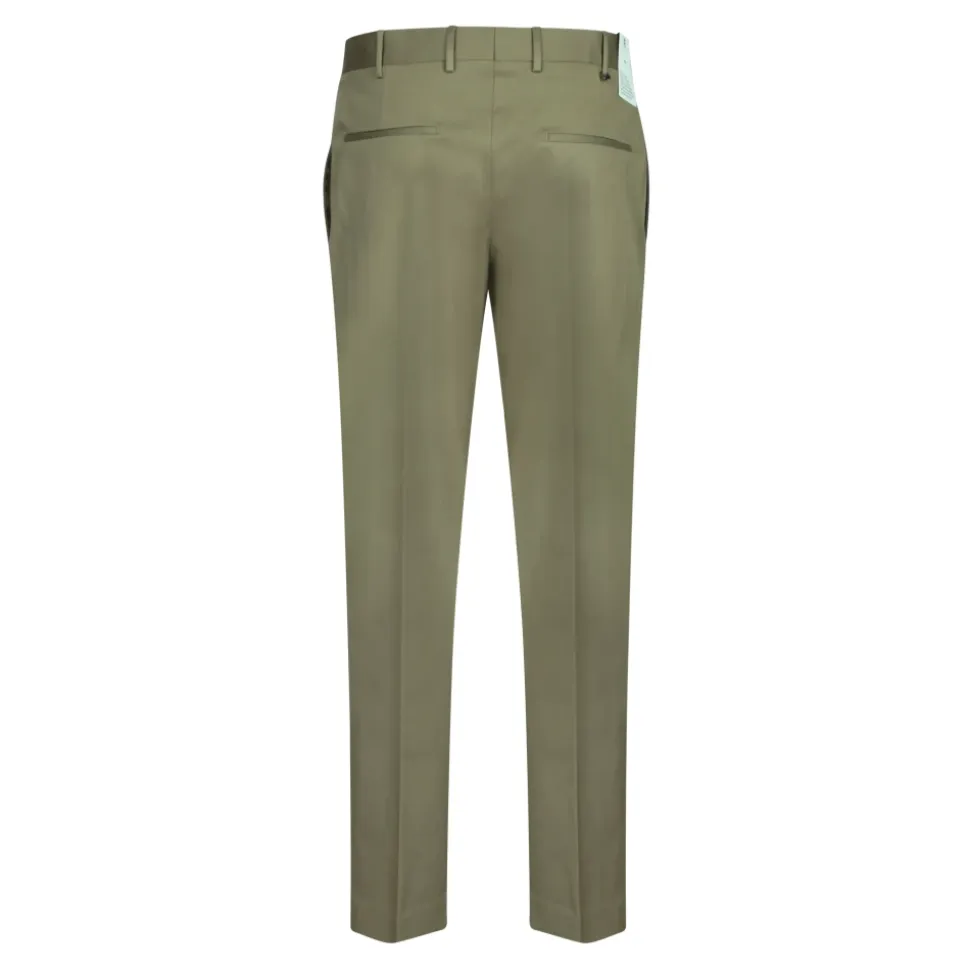 Pantalon en Twill de Coton Vert Militaire
