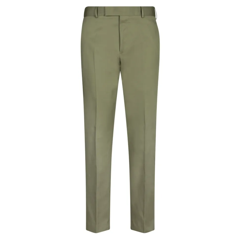 Pantalon en Twill de Coton Vert Militaire