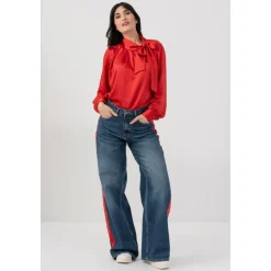 Pantalon Large Aspect Denim Chic