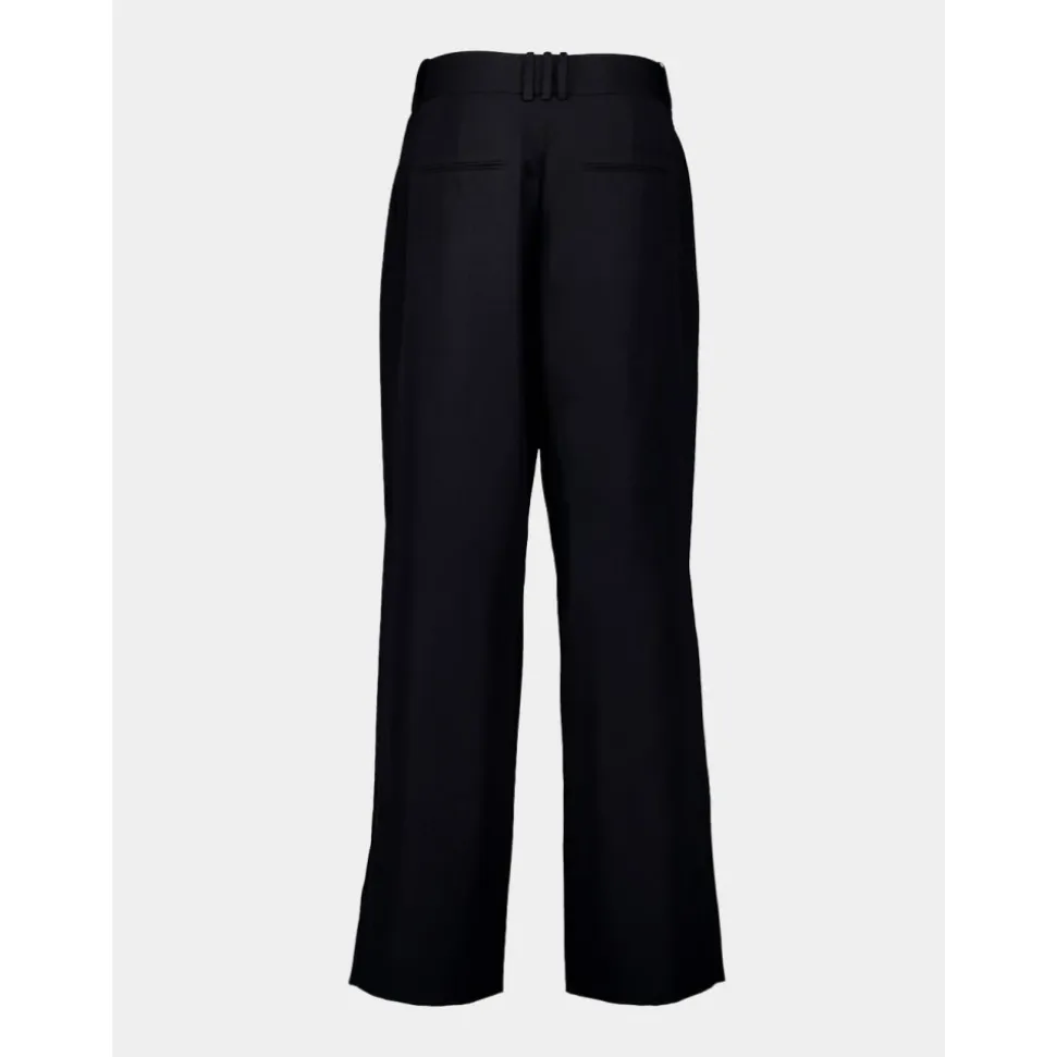 Pantalon Large en Laine Noire