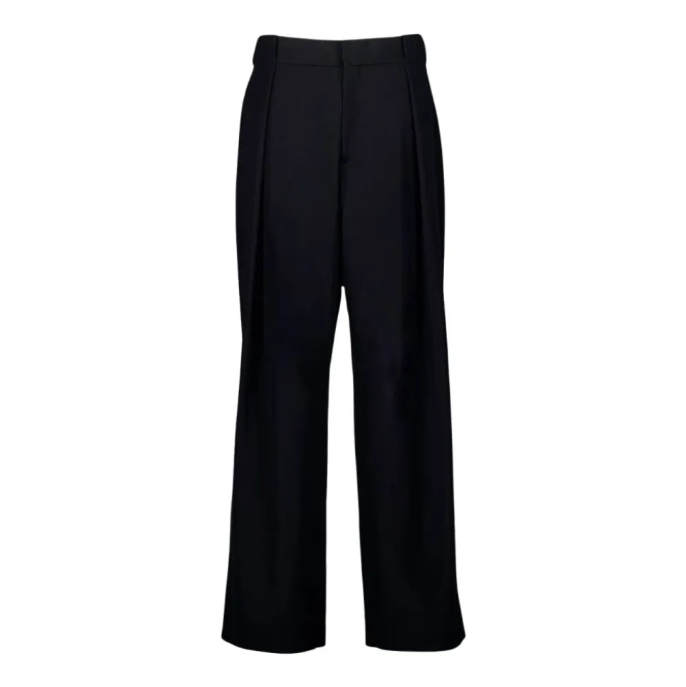 Pantalon Large en Laine Noire