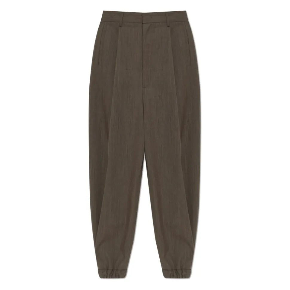 Pantalon Large en Laine Plissée