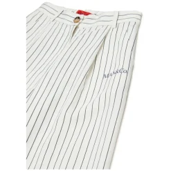 Pantalon Large à Rayures Verticales