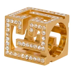 PB 3D Rhinestone Cube Ring