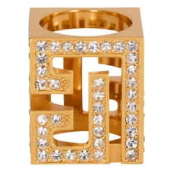 PB 3D Rhinestone Cube Ring