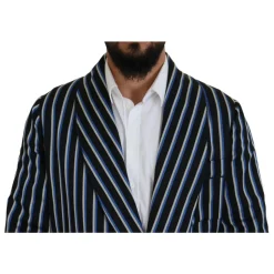 Peignoir Noir Bleu avec Doublure Imprimée Martini