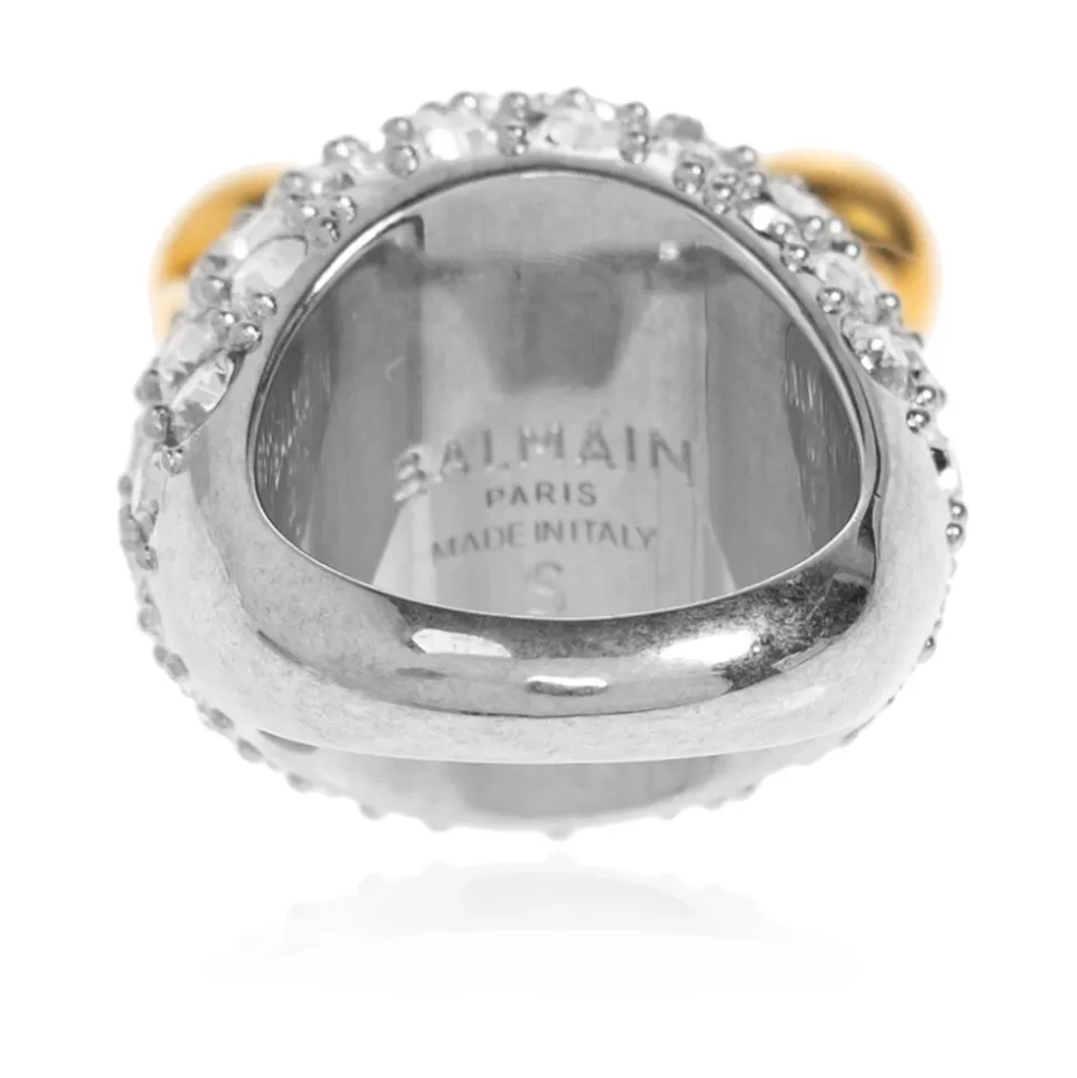 Piercing Brass and Rhinestone Ring