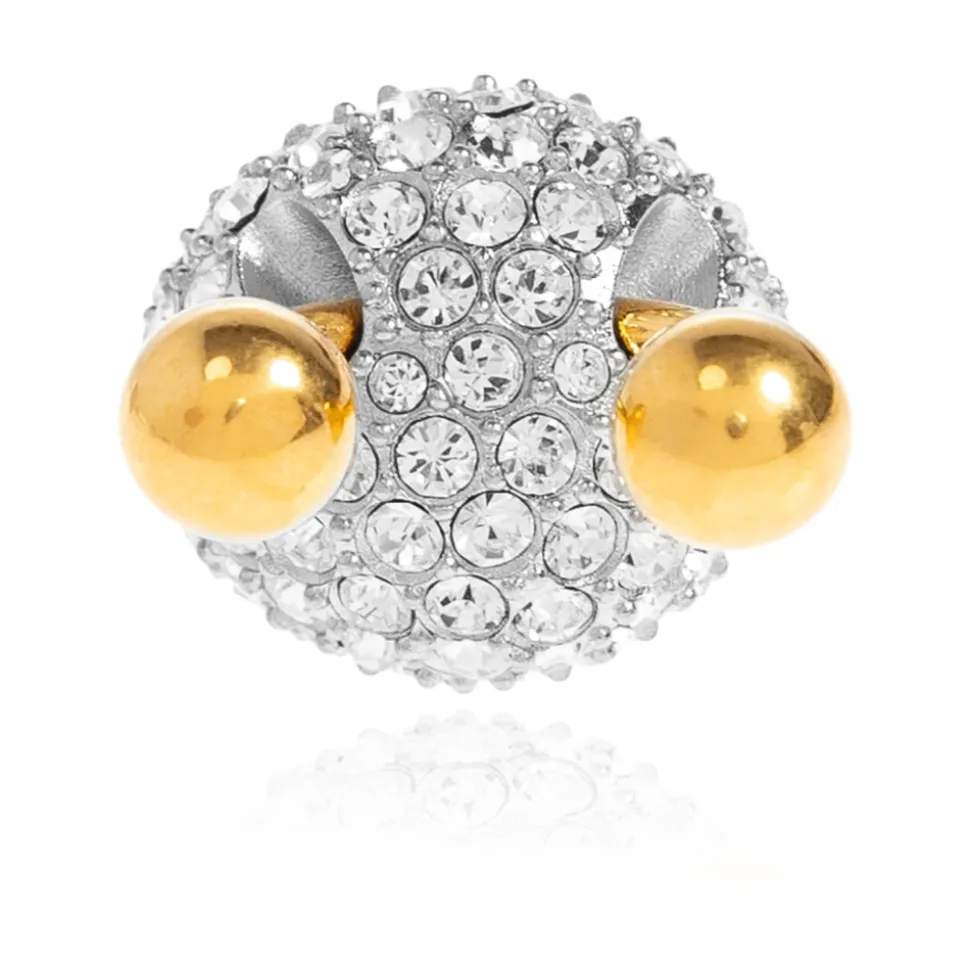 Piercing Brass and Rhinestone Ring