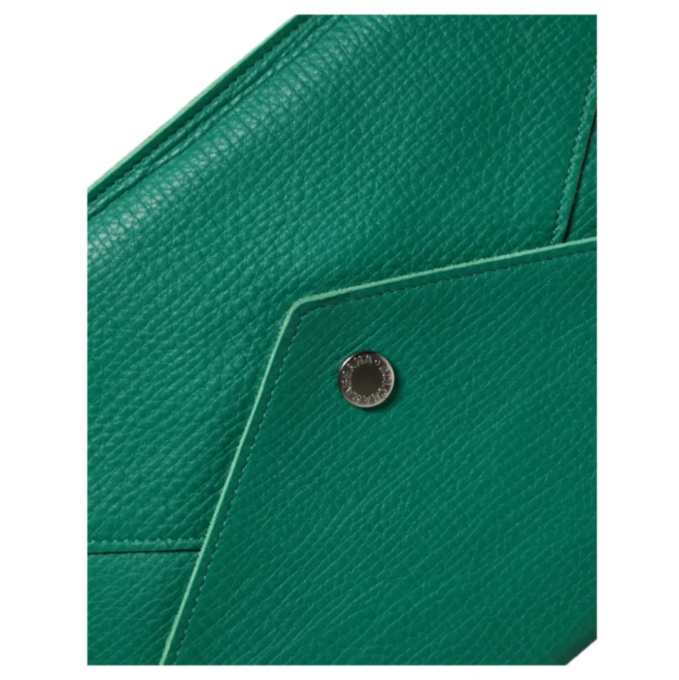 Pochette en Cuir Vert Portefeuille Étui Tablette