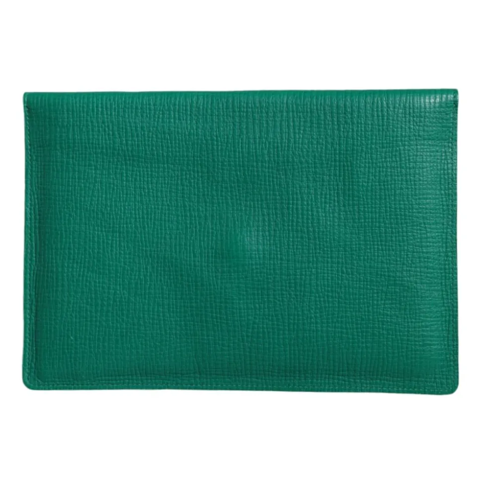Pochette en Cuir Vert Portefeuille Étui Tablette