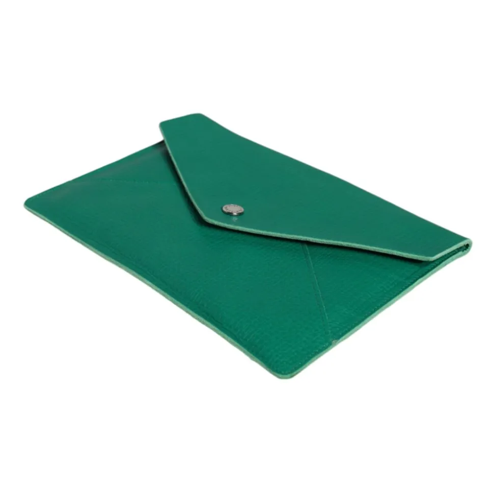 Pochette en Cuir Vert Portefeuille Étui Tablette