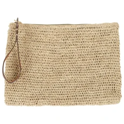 Pochette en raphia et crochet avec bandoulière