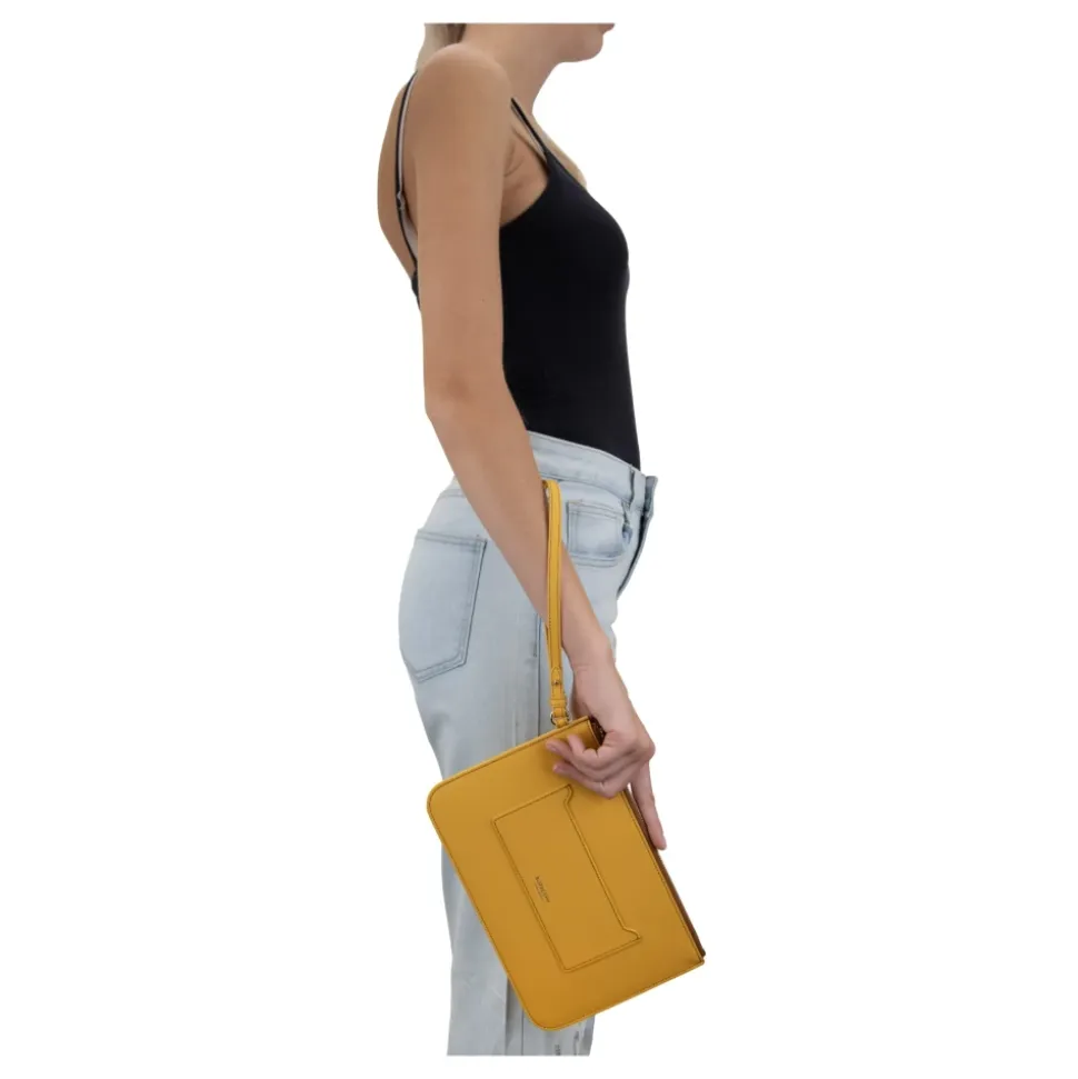Pochette Femme en Cuir avec Fermeture Éclair